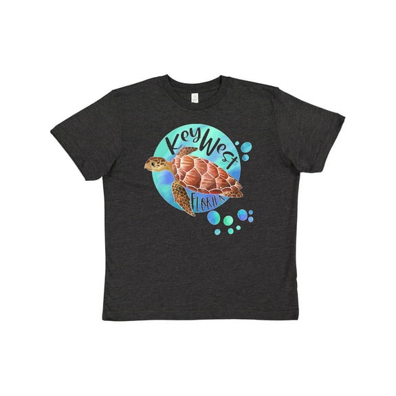 Inktastic Key West, Florida Swimming Sea Turtle with Bubbles Youth T-Shirt