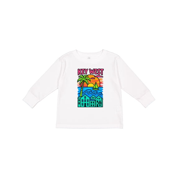 Inktastic Key West Sunset Tropical Vibes Boys or Girls Long Sleeve Toddler T-Shirt