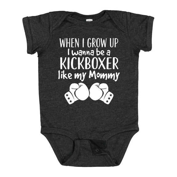 Inktastic Kickboxing Future Kickboxer Like Mommy Boys or Girls Baby Bodysuit