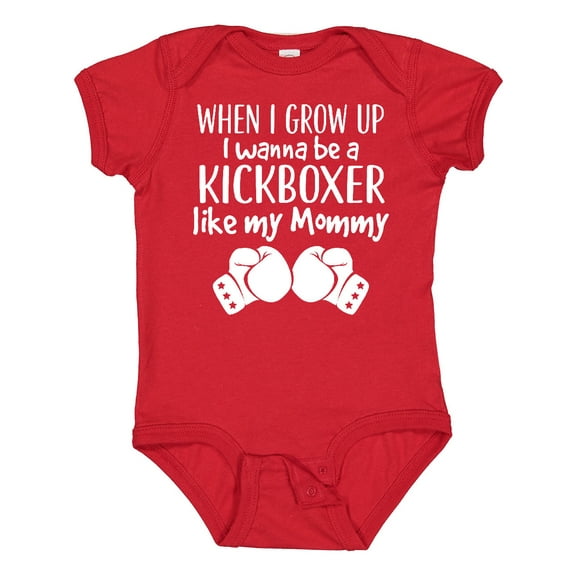 Inktastic Kickboxing Future Kickboxer Like Mommy Boys or Girls Baby Bodysuit