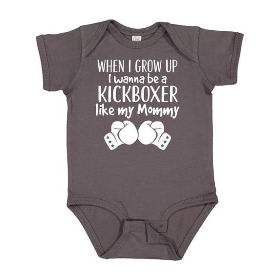 Inktastic Kickboxing Future Kickboxer Like Mommy Boys or Girls Baby Bodysuit