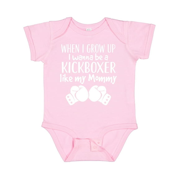 Inktastic Kickboxing Future Kickboxer Like Mommy Boys or Girls Baby Bodysuit