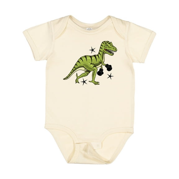 Inktastic Kickboxing Muay Thai Dinosaur Boxer Boys or Girls Baby Bodysuit