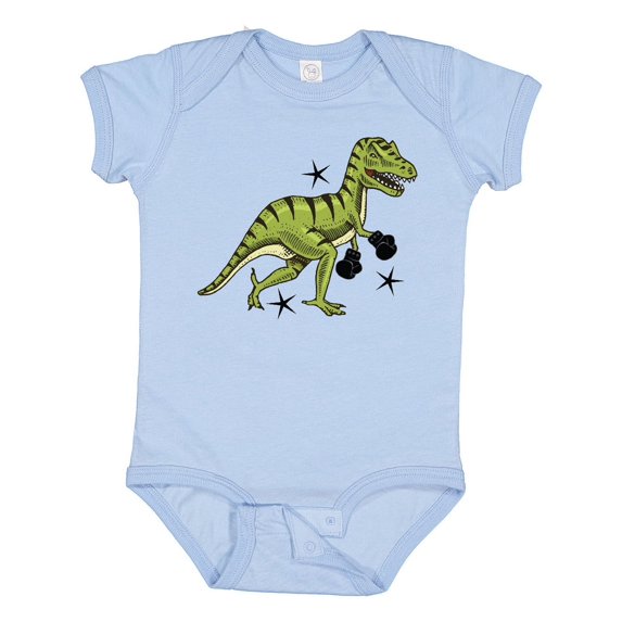 Inktastic Kickboxing Muay Thai Dinosaur Boxer Boys or Girls Baby Bodysuit