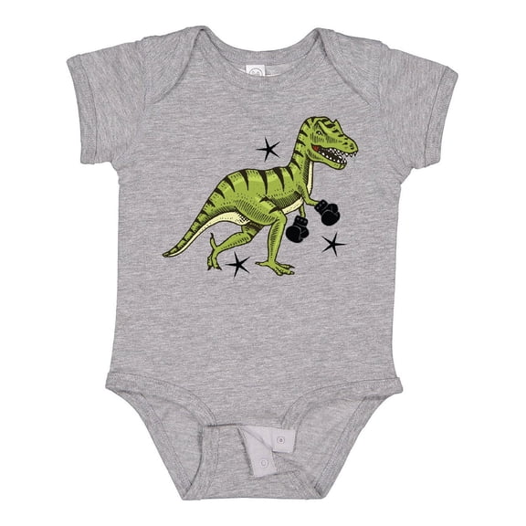 Inktastic Kickboxing Muay Thai Dinosaur Boxer Boys or Girls Baby Bodysuit