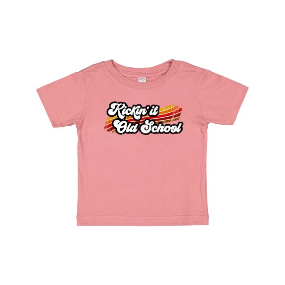 Inktastic Kickin' It Old School with Weathered Retro Stripe Boys or Girls Baby T-Shirt