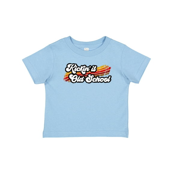 Inktastic Kickin' It Old School with Weathered Retro Stripe Boys or Girls Baby T-Shirt