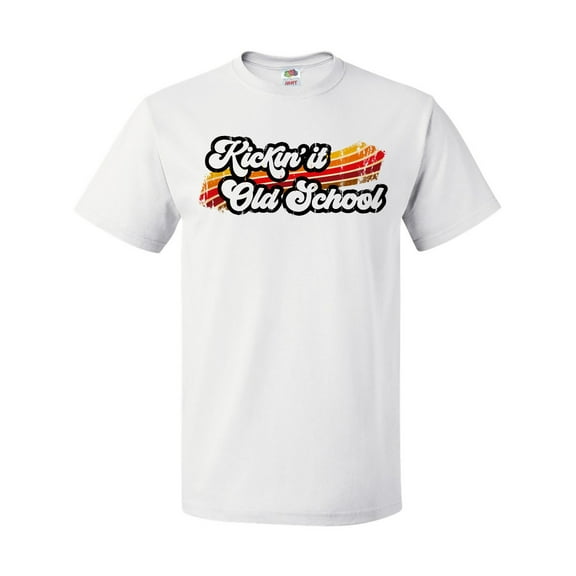 Inktastic Kickin' It Old School with Weathered Retro Stripe T-Shirt