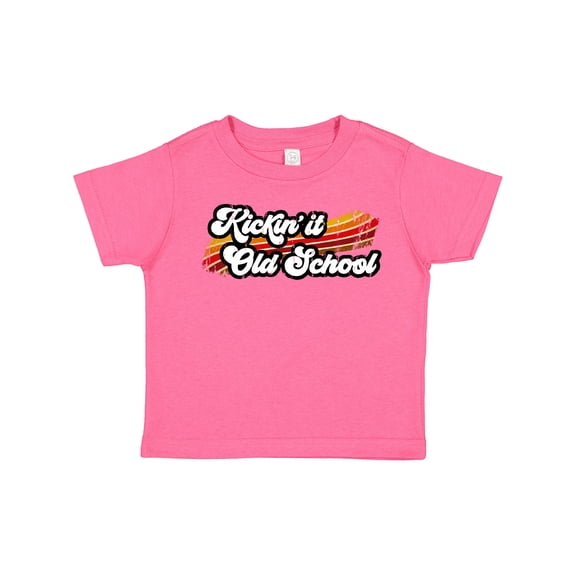 Inktastic Kickin' it Old School with Weathered Retro Stripe Boys or Girls Toddler T-Shirt