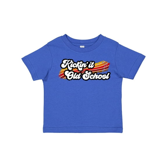 Inktastic Kickin' it Old School with Weathered Retro Stripe Boys or Girls Toddler T-Shirt