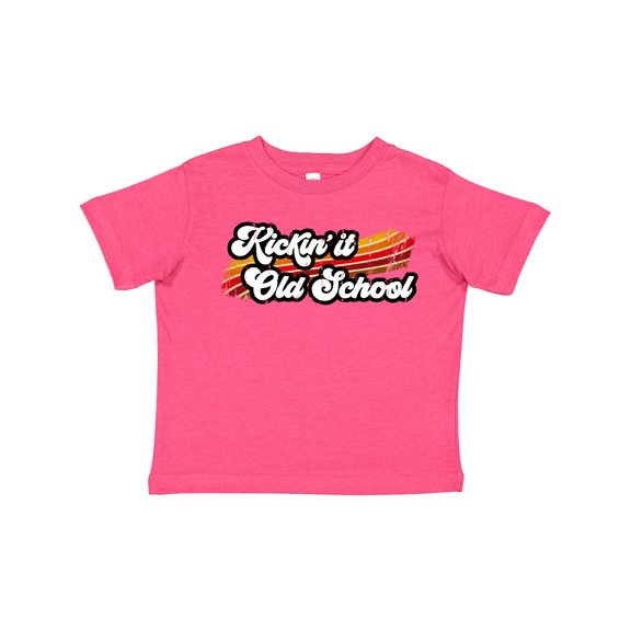 Inktastic Kickin' it Old School with Weathered Retro Stripe Boys or Girls Toddler T-Shirt