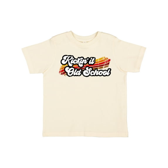 Inktastic Kickin' it Old School with Weathered Retro Stripe Boys or Girls Toddler T-Shirt