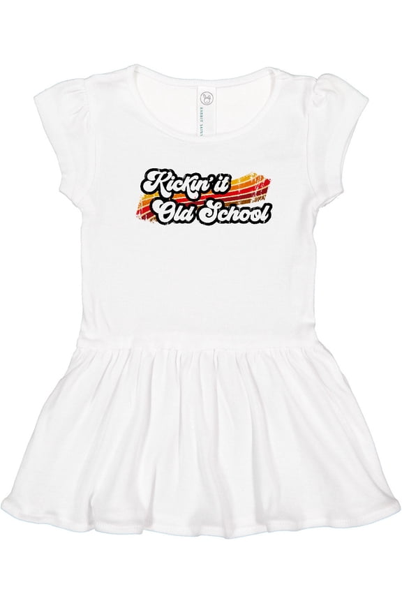 Kickin' it Old School with Weathered Retro Stripe Girls Toddler Dress