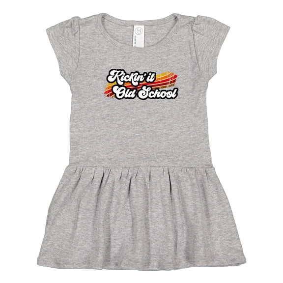 Inktastic Kickin' it Old School with Weathered Retro Stripe Girls Toddler Dress