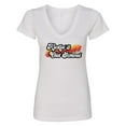 thumbnail image 1 of Inktastic Kickin' It Old School with Weathered Retro Stripe Women's V-Neck T-Shirt, 1 of 5