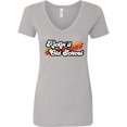 thumbnail image 1 of Inktastic Kickin' It Old School with Weathered Retro Stripe Women's V-Neck T-Shirt, 1 of 5