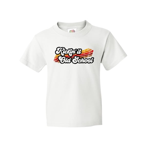 Inktastic Kickin' it Old School with Weathered Retro Stripe Youth T-Shirt