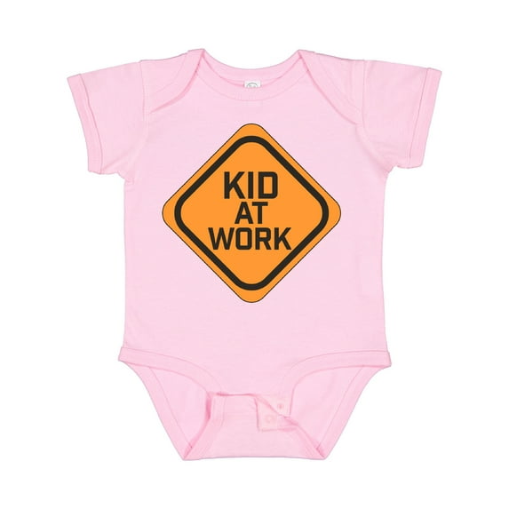 Inktastic Kid at Work Construction Sign Boys or Girls Baby Bodysuit