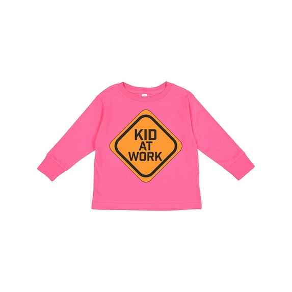 Inktastic Kid at Work Construction Sign Boys or Girls Long Sleeve Toddler T-Shirt