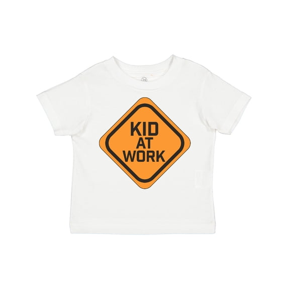 Inktastic Kid at Work Construction Sign Boys or Girls Toddler T-Shirt