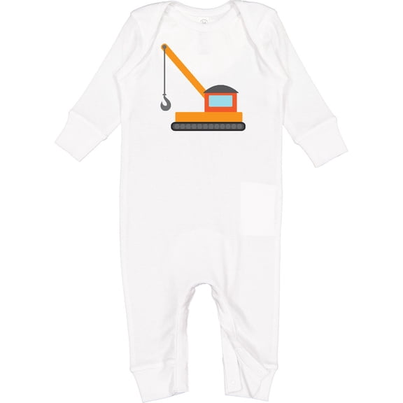 Inktastic Kids Construction Crane Baby Romper Coveralls