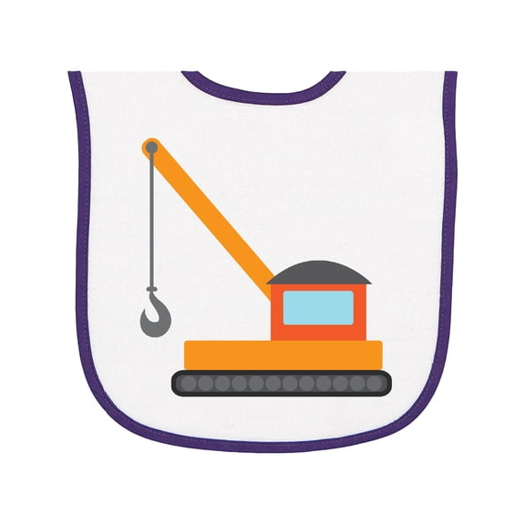 Inktastic Kids Construction Crane Baby Terry Cloth Bib