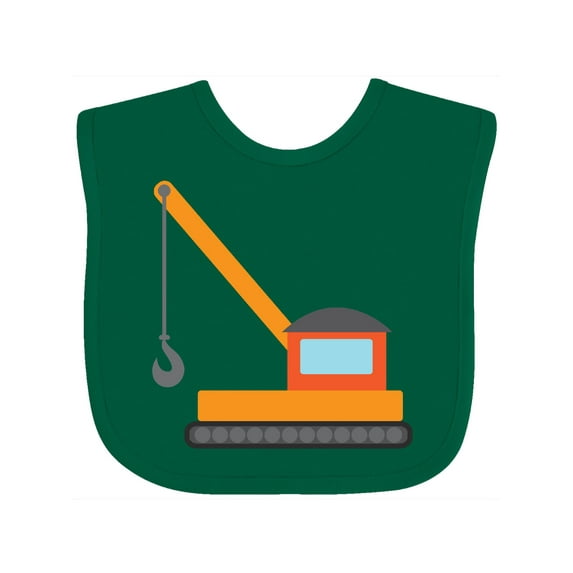 Inktastic Kids Construction Crane Boys or Girls Baby Bib