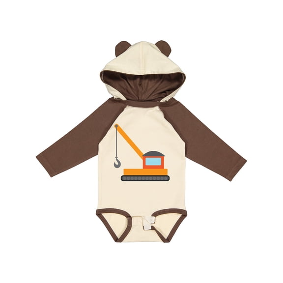 Inktastic Kids Construction Crane Boys or Girls Long Sleeve Baby Bodysuit