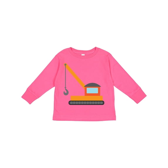 Inktastic Kids Construction Crane Boys or Girls Long Sleeve Toddler T-Shirt