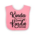 thumbnail image 1 of Inktastic Kinda Sweet, Kinda Savage Boys or Girls Baby Bib, 1 of 4