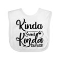 thumbnail image 1 of Inktastic Kinda Sweet, Kinda Savage Boys or Girls Baby Bib, 1 of 4