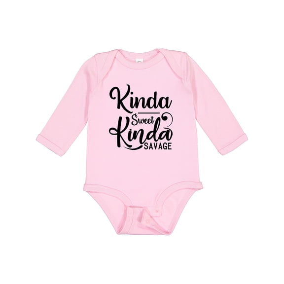 Inktastic Kinda Sweet, Kinda Savage Boys or Girls Long Sleeve Baby Bodysuit