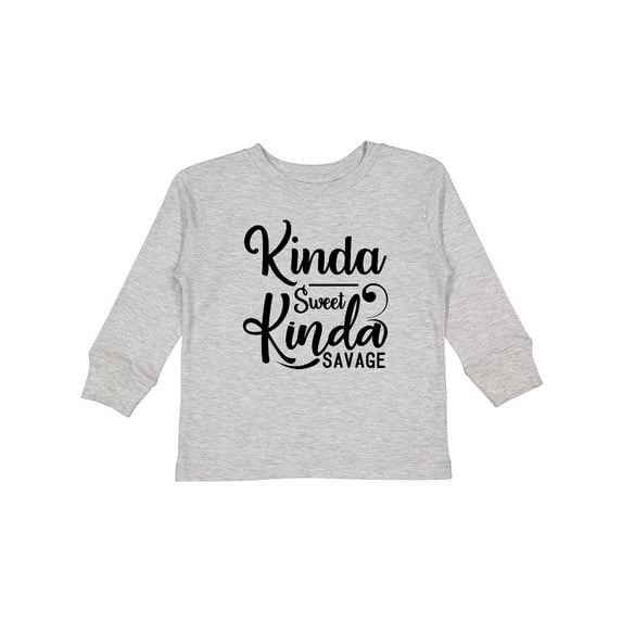 Inktastic Kinda Sweet, Kinda Savage Boys or Girls Long Sleeve Toddler T-Shirt
