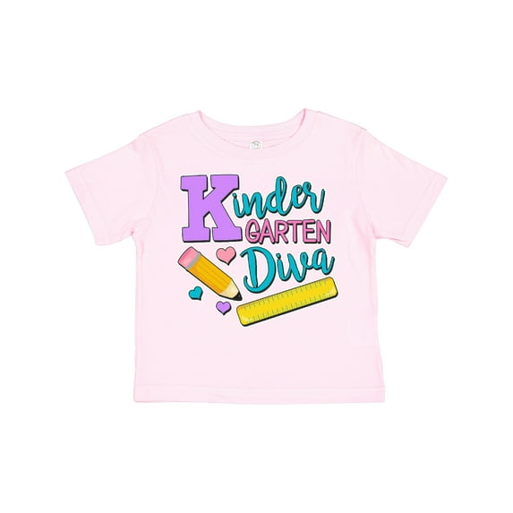 Inktastic Kindergarten Diva with Pencil and Ruler Girls Toddler T-Shirt
