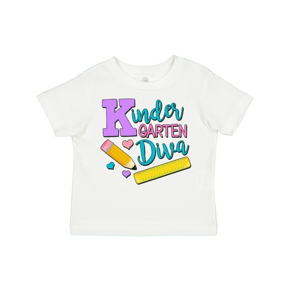 Inktastic Kindergarten Diva with Pencil and Ruler Girls Toddler T-Shirt