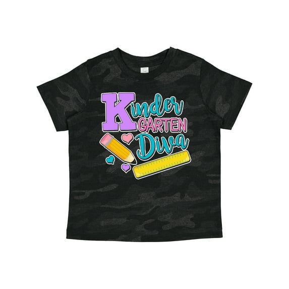 Inktastic Kindergarten Diva with Pencil and Ruler Girls Toddler T-Shirt