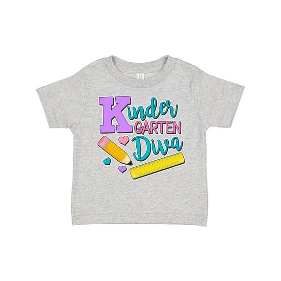 Inktastic Kindergarten Diva with Pencil and Ruler Girls Toddler T-Shirt