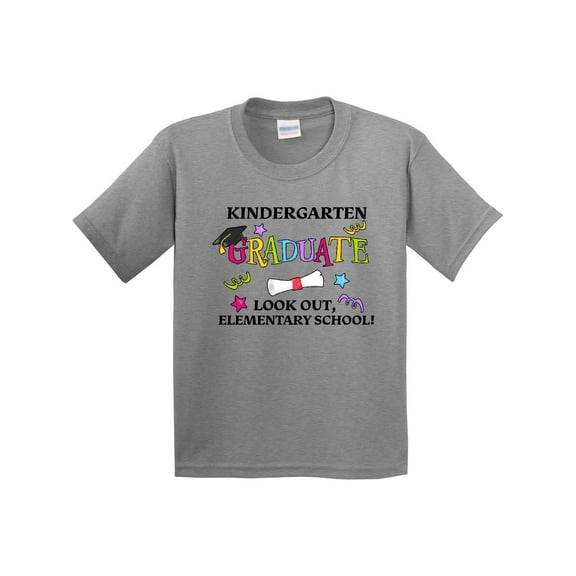 Inktastic Kindergarten Graduate Look Out, Elementary School Youth T-Shirt