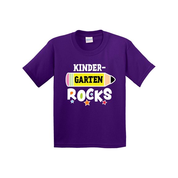 Inktastic Kindergarten Rocks with Pencil and Stars Youth T-Shirt