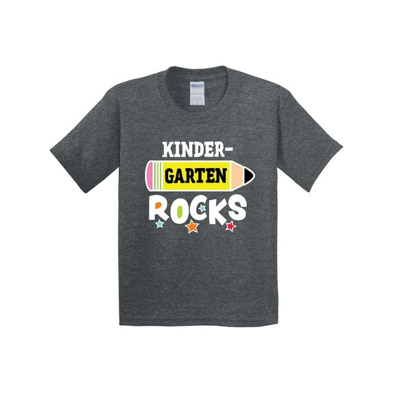Inktastic Kindergarten Rocks with Pencil and Stars Youth T-Shirt