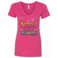 thumbnail image 1 of Inktastic Kindness Can Move the World with Flowers Women's V-Neck T-Shirt, 1 of 5