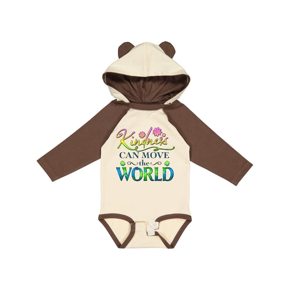 Inktastic Kindness Can Move the World- with flowers Boys or Girls Long Sleeve Baby Bodysuit
