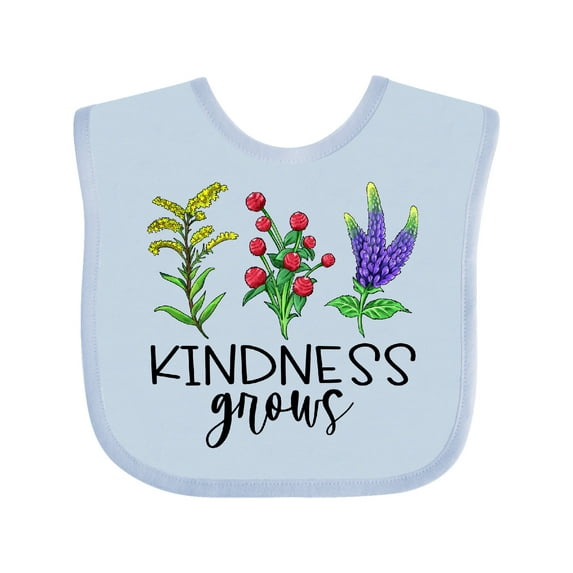 Inktastic Kindness Grows Wildflowers Boys or Girls Baby Bib