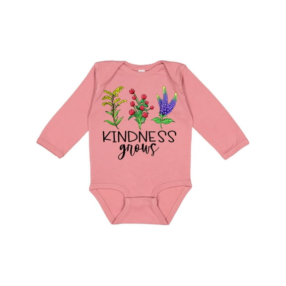 Inktastic Kindness Grows Wildflowers Boys or Girls Long Sleeve Baby Bodysuit