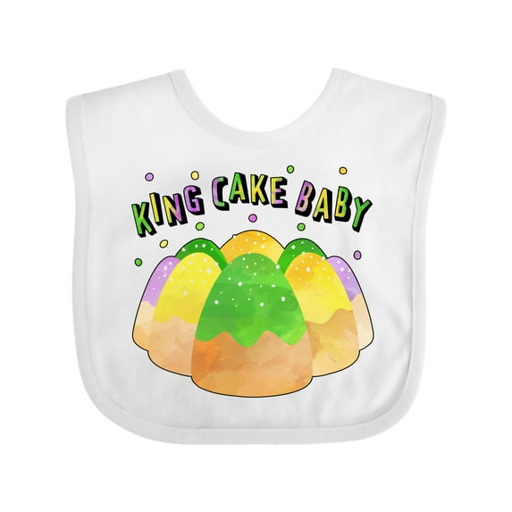 Inktastic King Cake Baby Mardi Gras Boys or Girls Baby Bib