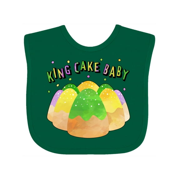 Inktastic King Cake Baby Mardi Gras Boys or Girls Baby Bib