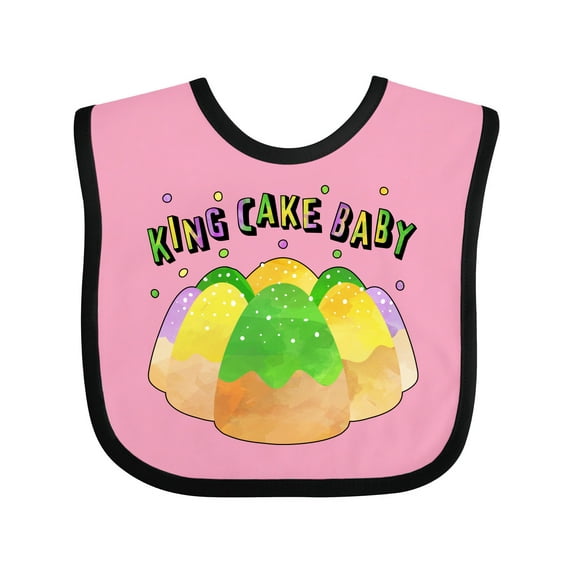 Inktastic King Cake Baby Mardi Gras Boys or Girls Baby Bib