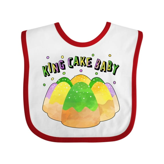 Inktastic King Cake Baby Mardi Gras Boys or Girls Baby Bib