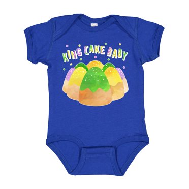 Inktastic I Am The King Cake Baby Long Sleeve Creeper Newborn Green And Red 25dc7