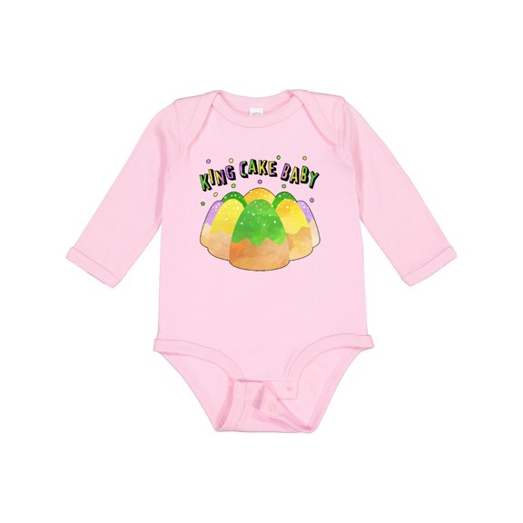 Inktastic King Cake Baby Mardi Gras Boys or Girls Long Sleeve Baby Bodysuit